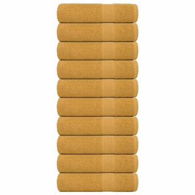 VidaXL Handdoeken 10 st 50x100 cm 360 g/m² 100% katoen goudkleurig