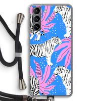 Tijger: Samsung Galaxy S21 Transparant Hoesje met koord
