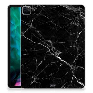 iPad Pro 12.9 (2020) | iPad Pro 12.9 (2021) Tablet Back Cover Marmer Zwart - Origineel Cadeau Vader