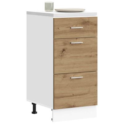 Onderkast Lyon 40x46x81,5 cm bewerkt hout artisanaal eikenkleur