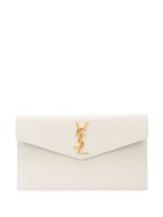 Saint Laurent pochette à plaque logo - Blanc