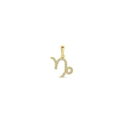 14k Geelgouden Hanger Sterrenbeeld Steenbok met Diamant H SI