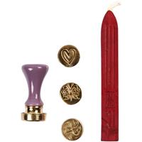 Creativ Company Zegel set, hart, klaver, vlinder, d 18 mm, 1 set