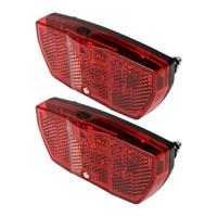 Achterlicht - 2x - verstelbaar - rode LED - reflector - IPX3 - 93 x 41 x 23,5 mm - inclusief batteri