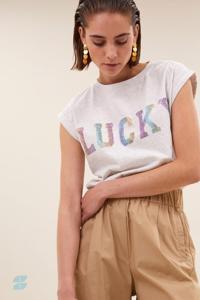 By-Bar thelma lucky rainbow top | light grey