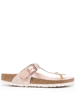 Birkenstock tongs à imprimé marbré - Rose