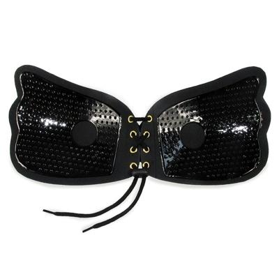 3 stuks trekken touw vleugel onzichtbare ondergoed zonder stalen ring trek touw silicone onzichtbare Nubra Cup grootte: A (zwart)