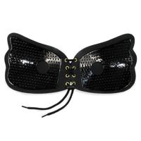 3 stuks trekken touw vleugel onzichtbare ondergoed zonder stalen ring trek touw silicone onzichtbare Nubra Cup grootte: A (zwart)