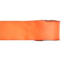 1x Hobby/decoratie oranje satijnen sierlinten 2,5 cm/25 mm x 25 meter