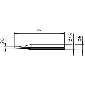 Ersa 0162KD Soldeerpunt Beitelvorm, recht Grootte soldeerpunt 2.60 mm Inhoud: 1 stuk(s)