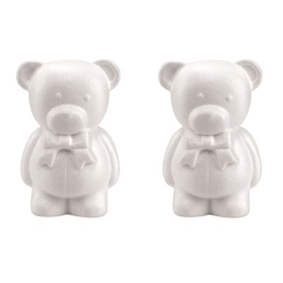 Set van 6x stuks piepschuim hobby knutselen vormen/figuren dieren beertje van 20 cm