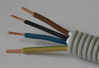Flexibele buis 16mm met draad bruin blauw groengeel 2,5mm + 1 x zwart 1,5mm rol 100 meter