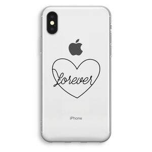 Forever heart black: iPhone X Transparant Hoesje