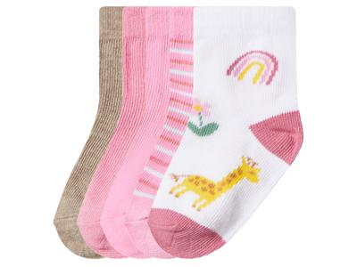 lupilu 5 Paar baby sokken (Roze/beige, 19/22)