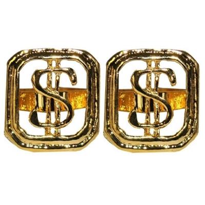 Carnaval/verkleed spullen - 2x stuks - Gouden dollar ring verstelbaar - sieraden