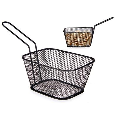 Arte regal Frietmandje - zwart - patatmandje - 23x11x7 cm - serveermandjes voor snacks