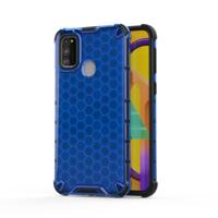 Voor Galaxy M30s shock proof honingraat PC + TPU case (blauw)