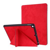 Voor iPad 10 2 inch zijde textuur horizontale vervorming Flip lederen draagtas met houder & pen sleuf (rood)