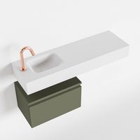 Toiletmeubel Mondiaz Andor | 100 cm | Meubelkleur Army | Lex vrijhangend wastafel Talc Links | 1 kraangat