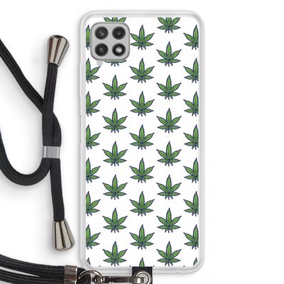 Weed: Samsung Galaxy A22 4G Transparant Hoesje met koord