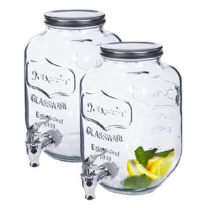 Alessandro Drankdispenser Pina - 2x - 5 liter - glas - limonadetap - waterdispenser