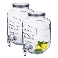 Alessandro Drankdispenser Pina - 2x - 5 liter - glas - limonadetap - waterdispenser - thumbnail