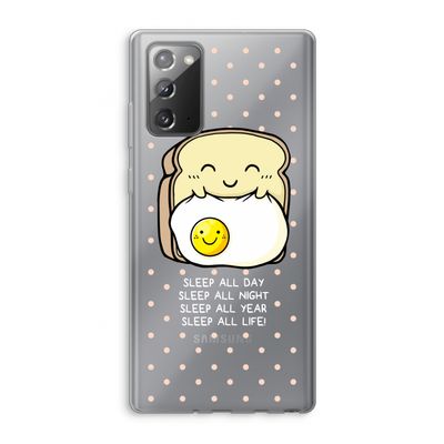 Sleep All Day: Samsung Galaxy Note 20 / Note 20 5G Transparant Hoesje