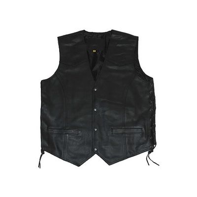 Gilet van zwart leer