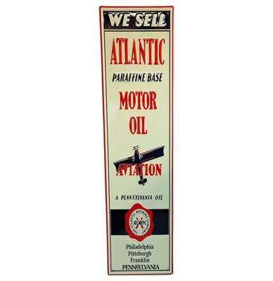 Atlantic Aviation Motor Oil Stalen Bord Met Relief - 78 x 19cm