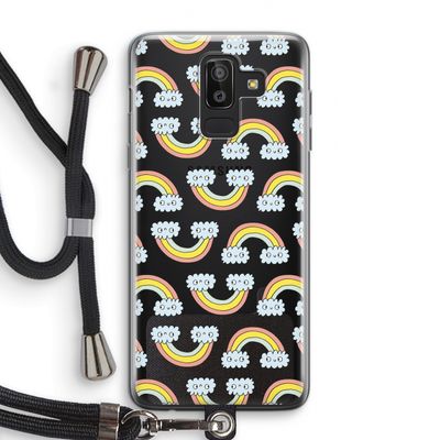 Regenboog: Samsung Galaxy J8 (2018) Transparant Hoesje met koord
