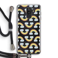 Regenboog: Samsung Galaxy J8 (2018) Transparant Hoesje met koord