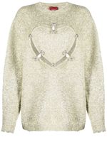 Yueqi Qi pull en maille à motif cœur - Vert