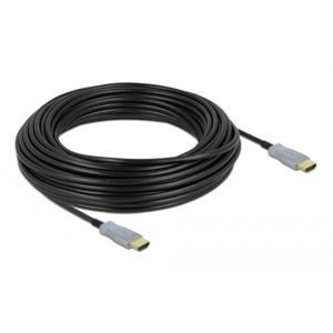 Delock 85015 HDMI-kabel HDMI Aansluitkabel HDMI-A-stekker 20 m Zwart 4K UHD, Vergulde steekcontacten