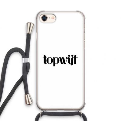 Topwijf Wit: iPhone 8 Transparant Hoesje met koord