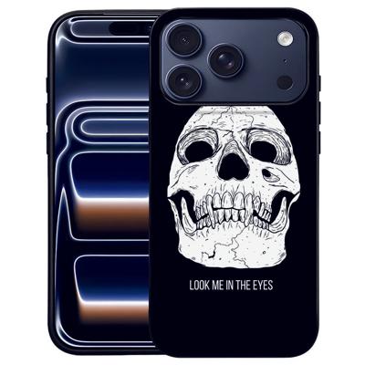 iPhone 17 Pro Max Hoesje Skull Eyes Zwart TPU Randen