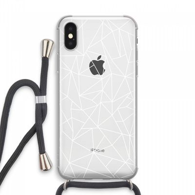 Geometrische lijnen wit: iPhone XS Max Transparant Hoesje met koord