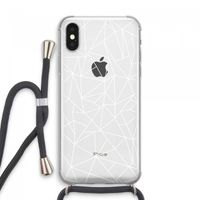 Geometrische lijnen wit: iPhone XS Max Transparant Hoesje met koord