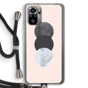 Marmeren cirkels: Xiaomi Redmi Note 10S Transparant Hoesje met koord