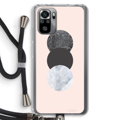 Marmeren cirkels: Xiaomi Redmi Note 10S Transparant Hoesje met koord