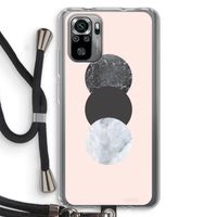 Marmeren cirkels: Xiaomi Redmi Note 10S Transparant Hoesje met koord