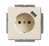 BJ stopcontact met USB lader Solo creme 2011-0-6159