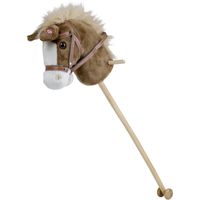 Bruine stokpaarden pony met geluid 90 cm voor jongens/meisjes/kinderen   - - thumbnail