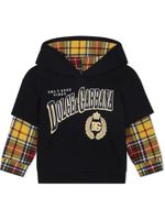 Dolce & Gabbana Kids hoodie à motif tartan - Bleu