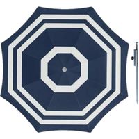 Parasol - blauw/wit - D180 cm - incl. draagtas - parasolharing - 49 cm - thumbnail