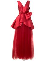 Alberta Ferretti robe longue à empiècement en tulle - Rouge - thumbnail