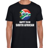 Zuid-Afrika emoticon Happy to be African landen t-shirt zwart heren - thumbnail