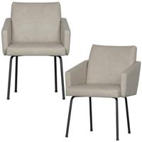 BePureHome Mount Eetkamerstoelen - Polyester - Naturel - Set van 2