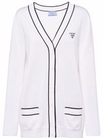 Prada cardigan en soie à col v - Blanc