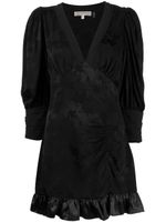 LoveShackFancy robe à bords voalantées - Noir