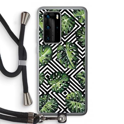 Geometrische jungle: Huawei P40 Pro Transparant Hoesje met koord